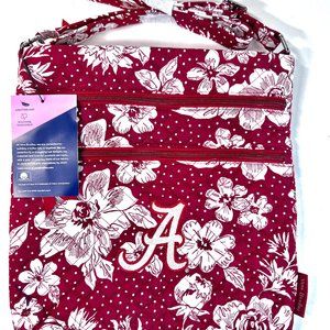Vera Bradley Collegiate U of Alabama Triple Zip Hipster Crossbody Bag Roll Tide